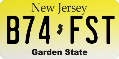 NJ license plate B74FST