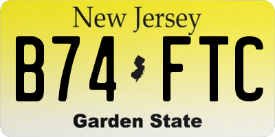 NJ license plate B74FTC