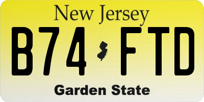 NJ license plate B74FTD