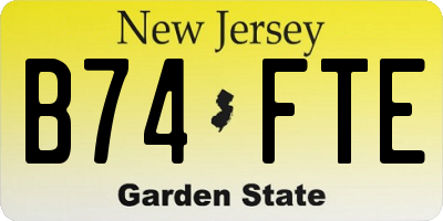 NJ license plate B74FTE