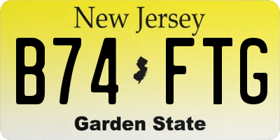 NJ license plate B74FTG