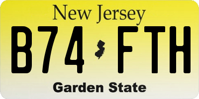 NJ license plate B74FTH