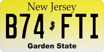 NJ license plate B74FTI