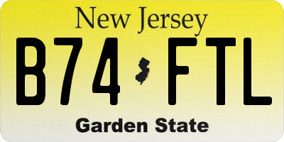 NJ license plate B74FTL