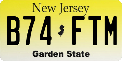 NJ license plate B74FTM