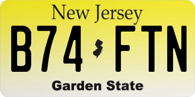 NJ license plate B74FTN