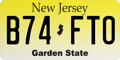 NJ license plate B74FTO