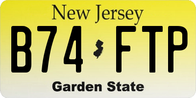 NJ license plate B74FTP