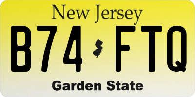 NJ license plate B74FTQ