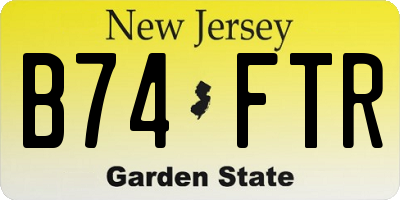 NJ license plate B74FTR
