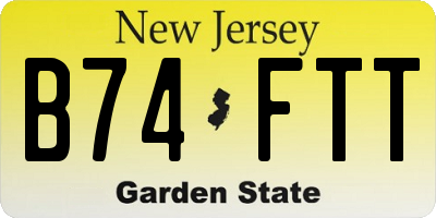 NJ license plate B74FTT
