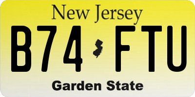 NJ license plate B74FTU