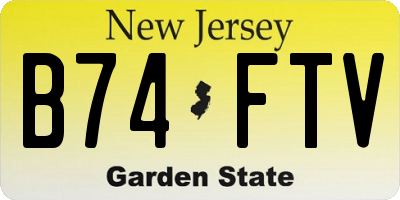 NJ license plate B74FTV