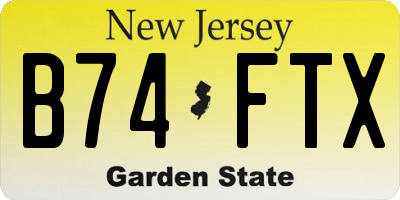 NJ license plate B74FTX
