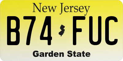 NJ license plate B74FUC