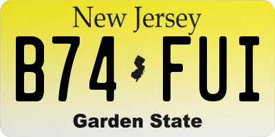 NJ license plate B74FUI