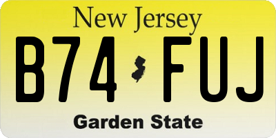 NJ license plate B74FUJ