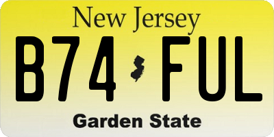 NJ license plate B74FUL