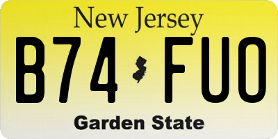 NJ license plate B74FUO