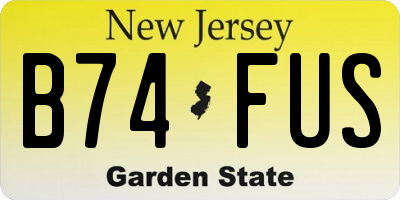NJ license plate B74FUS