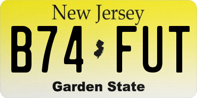 NJ license plate B74FUT