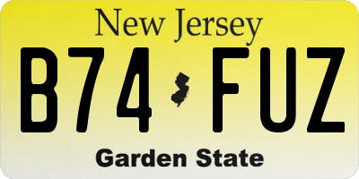 NJ license plate B74FUZ