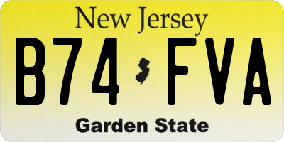 NJ license plate B74FVA