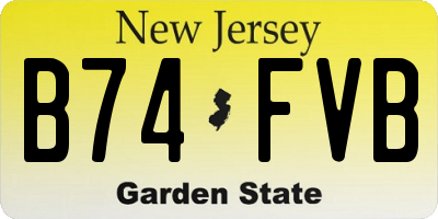 NJ license plate B74FVB