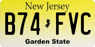 NJ license plate B74FVC