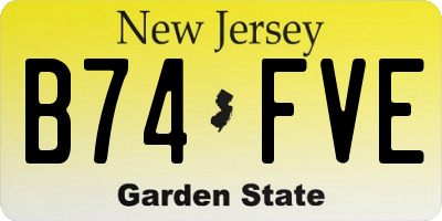 NJ license plate B74FVE