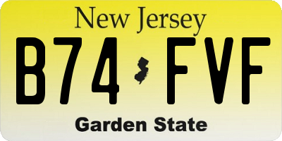 NJ license plate B74FVF