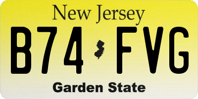NJ license plate B74FVG