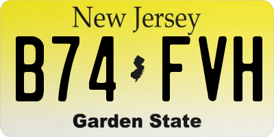 NJ license plate B74FVH