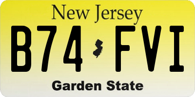 NJ license plate B74FVI