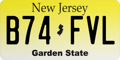 NJ license plate B74FVL