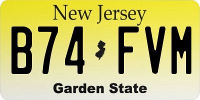 NJ license plate B74FVM