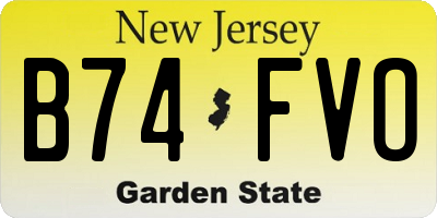 NJ license plate B74FVO
