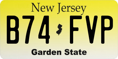 NJ license plate B74FVP