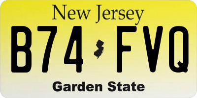 NJ license plate B74FVQ