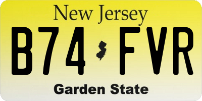 NJ license plate B74FVR