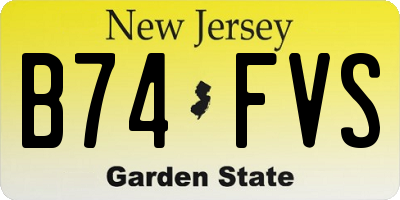 NJ license plate B74FVS