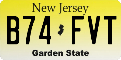 NJ license plate B74FVT