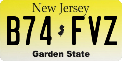 NJ license plate B74FVZ