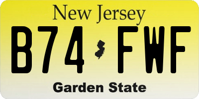 NJ license plate B74FWF