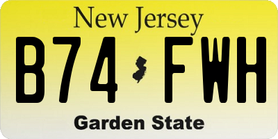 NJ license plate B74FWH