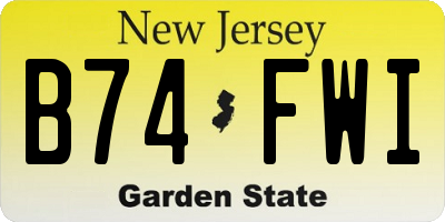 NJ license plate B74FWI