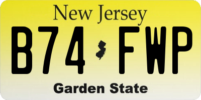 NJ license plate B74FWP