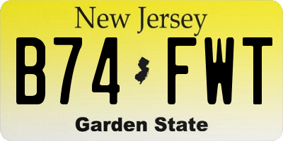 NJ license plate B74FWT