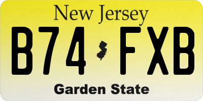NJ license plate B74FXB