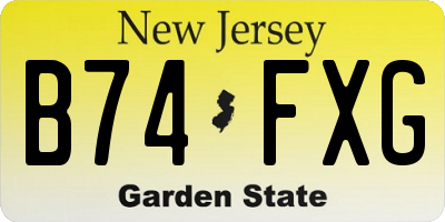 NJ license plate B74FXG